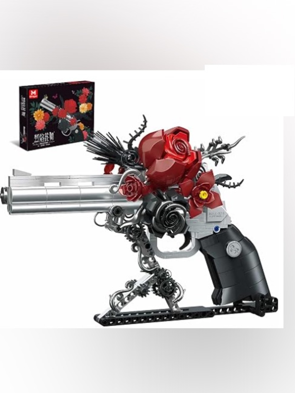 New in box Mechanical Rose Revolver Brick Set - Red and Silver
